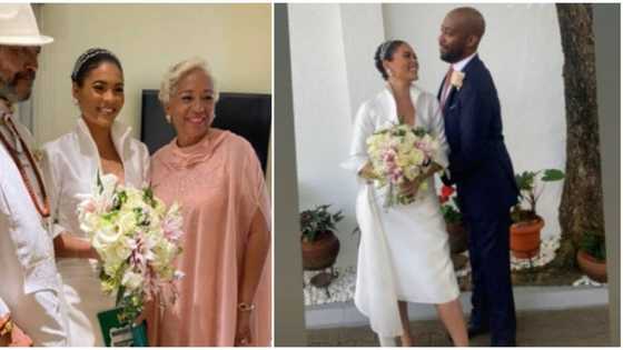 Billionaire daughter Nenesi Ibru rocks simple and chic look for her civil wedding
