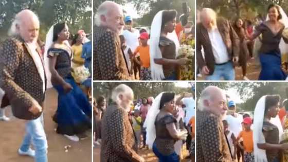 Viral video of 'oyinbo' man busting impressive dance moves at rural wedding leaves netizens impressed