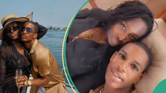 Femi Otedola's 1st daughter Tolani and actor Denola Grey stir dating rumours with PDA on boat cruise