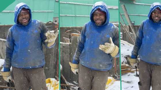 "Canada is not easy": Nigerian man working in the snow and heavy cold shares his job online