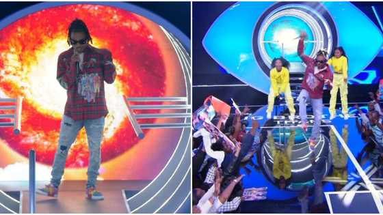 Mayorkun opens BBTitans grand finale, netizens gush about his stunning voice, videos trend