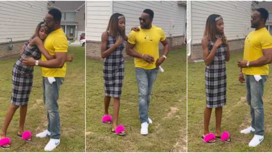 Reactions as actor Bolanle Ninalowo shares cute video of himself and teenage daughter settling their "beef"