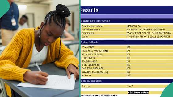 WAEC result 2024: Commercial student performs excellently in financial accounting, scores A1