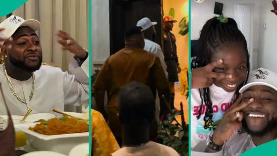 "I don collect my pikin back": Davido exclaims in excitement as his bestie Cubana CP hosts him, team