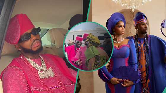 JP2025: Diamond Platnumz arrives wedding venue with troupe, Toyin Abraham ushers them in, clip trends