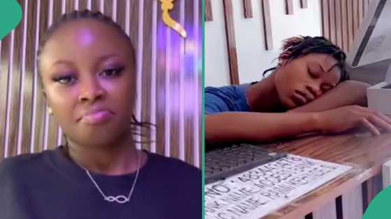 Lady who left her shop for apprentice comes back to find her sleeping, video trends online