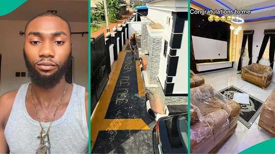 Nigerian man builds fine bungalow on his large piece of land, video inspires many on TikTok