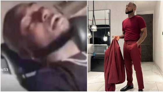 "See person wey Stand Strong": Fan teases Davido 'Baba Imade' over picture of him sleeping, he reacts