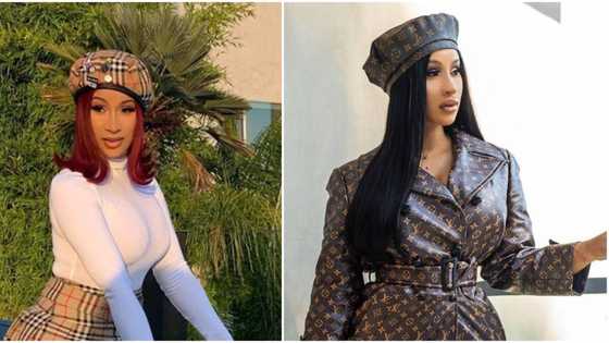 Fashion forward: Cardi B performs at Grammys in 8kg outfit