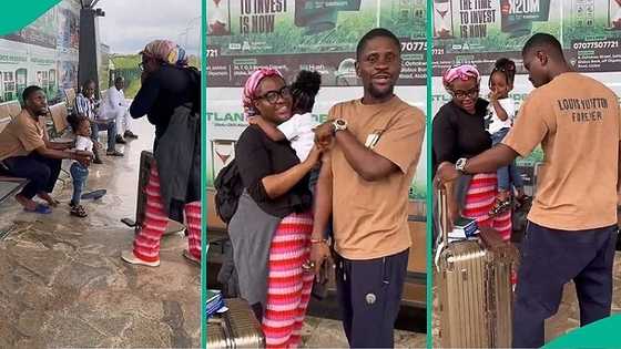 Man finally sees baby sister who has been away from Nigeria for over 8 years, his reaction melts hearts