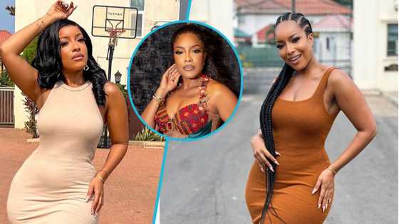 Joselyn Dumas looks gorgeous in a corseted kente and leather dress to mark Ghana's independence