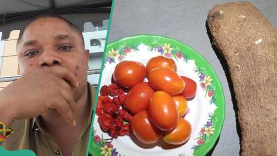 Nigerian man displays N2500 yam he saw at market that made him run away, laments