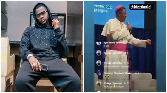 Kizz Daniel reacts as clergyman sings Buga song in trending video, fans amused