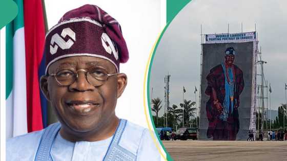 BREAKING: World's largest canvas painting portrait of President Tinubu unveiled, video trends