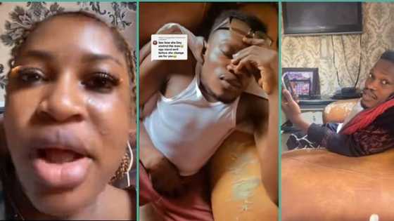 "This is what happens whenever I touch my husband": Woman displays goosebumps on hubby's body