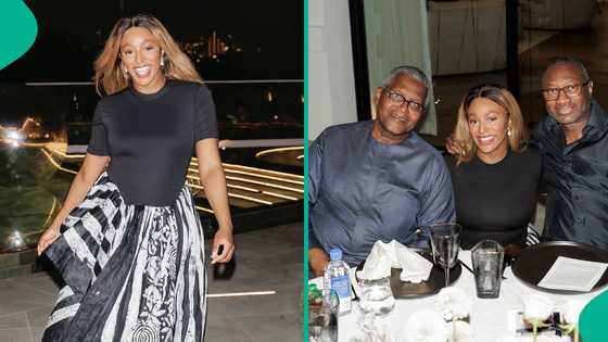 Nigerian billionaires Femi Otedola and Aliko Dangote dine with DJ Cuppy in Dubai, photos trend
