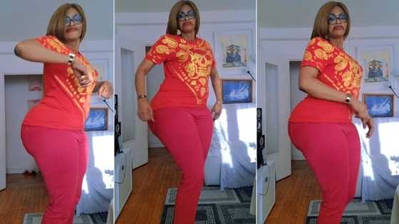 "I want to date you": Curvy woman in red trousers rolls her waist with swag, cute video attracts many
