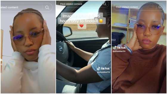 "I'm sorry": Lady who travelled for hours to surprise boyfriend "cries" back home after catching him cheating