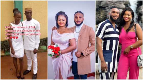 "She married me because she believed in my dream": Man shares transformation photo of wife, Nigerians react
