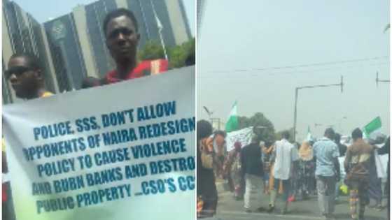 Naira redesign: Videos, photos emerge as massive protest rocks CBN headquarters after Supreme Court ruling