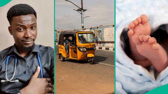 Nigerian doctor delivers 3.5kg baby inside keke napep, shares experience as netizens hail him