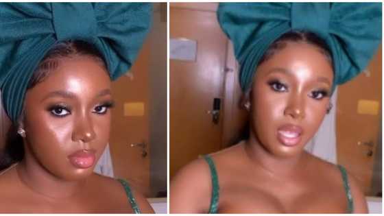 Lady's daring asoebi style sparks reactions: "Nobody should dress like this to my own event o"