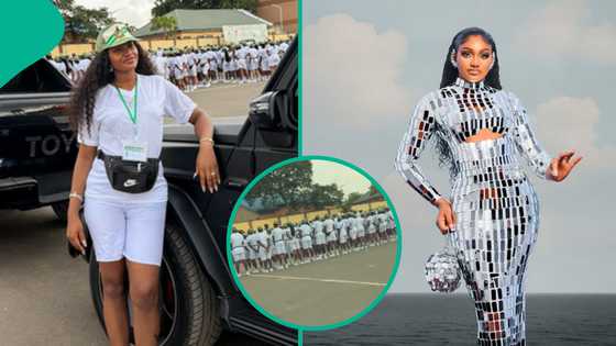 NYSC: Outrage trail clip of BBNaija Chomzy in a car while other corps members were on parade ground