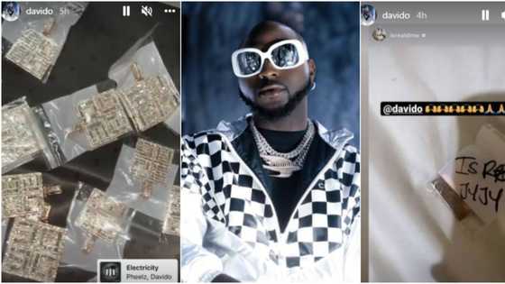 "OBO No dey minus": Excitement as Davido begins distribution of 23 diamond pendants to all 30BG members