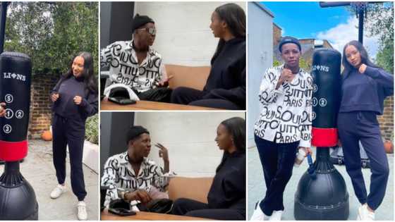 Singer Small Doctor and Temi Otedola recreate hilarious Odunlade TikTok video as they hang out in London