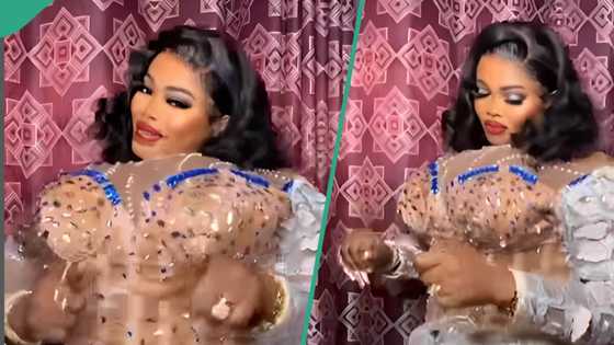 Lady rocks flamboyant corset dress, dances excitedly in video: "Hope she is breathing well?"