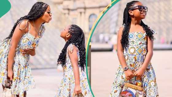 Beautiful photos, videos as Davido's Sophia and Imade take Paris in matching fits: "They look like sisters"