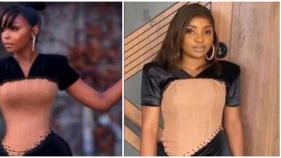 Lady attempts to replicate Tubo's delicate corset dress, fashion lovers unimpressed