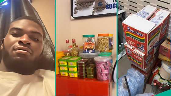 Single man spends over N900,000 to buy provisions at home, many react as he proudly shows off items
