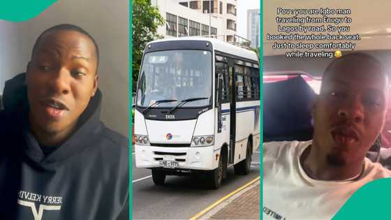 Man travelling from Enugu to Lagos pays for entire back seat so he can sleep comfortably during trip