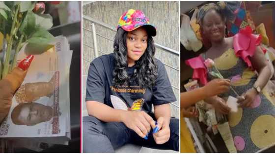 Actress Victoria Kolawole puts a smile on faces of strangers, gives them roses and money for Valentine's Day