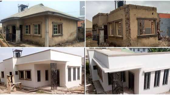 "It took me 3 months": Man transforms old-looking house into modern building, photos of posh mansion trends