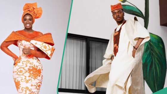 Real Warri Pikin, Veekee James, and others rock exquisite orange attire at Moses Bliss' wedding