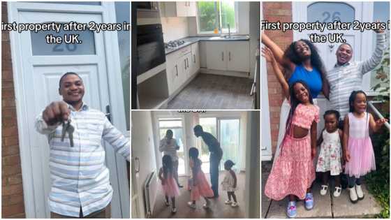 "It's mortgage": Nigerian man who packed his wife & kids to UK buys house after 2 years abroad