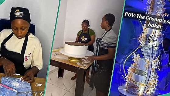 Nigerian baker rises to fame after creating giant wedding cake for brother, video goes viral