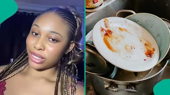 "I don't wash": Nigerian lady slams boyfriend’s mum as she’s asked to cook, wash plates during visit