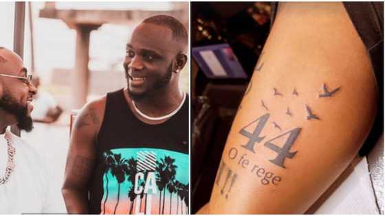 Davido warms hearts of many as he gets tattoo in honour of late friend Obama DMW