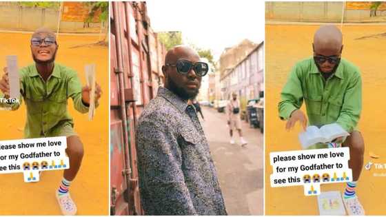 King Promise lookalike begs musician for a new phone in video, folks tell him to look for a job