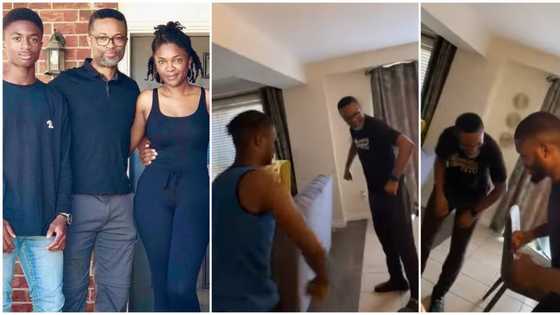 "Papa sabi dance pass the boys": Sweet video of actress Omoni Oboli's hubby and sons dancing Buga goes viral