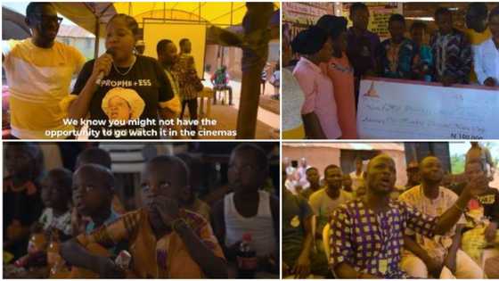 Fans pray for Toyin Abraham as she returns to place of birth to give villagers free cinema experience