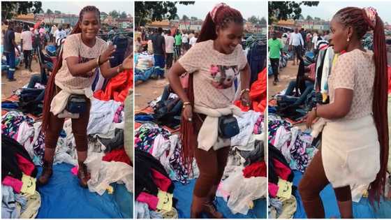 "Enjoy yourself": Okrika seller dances and whines waist smoothly in her shop, video of dance steps trends