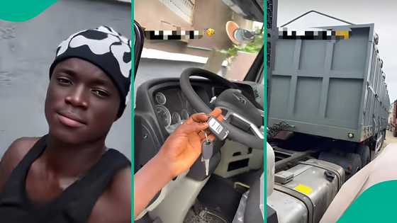 "Bro, you sabi invest": Reactions as young man buys expensive brand-new truck, shows it off