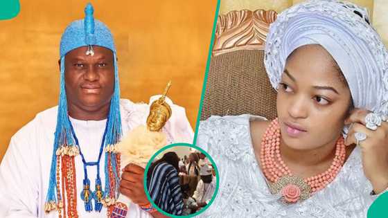 Video as Ooni of Ife reunites with Prophetess Naomi, their son at a party: "She is coming back"