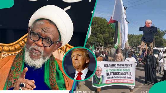 Tension in Kano as Shi’ite members protest Trump’s invasion threat, Drag US flag on ground