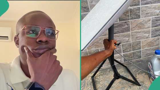 Instead of buying N486k standard mount kit, Nigerian man using Starlink makes local one of N10k