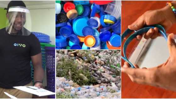 Meet Nigerian man who is using waste materials to create face shield and mask
